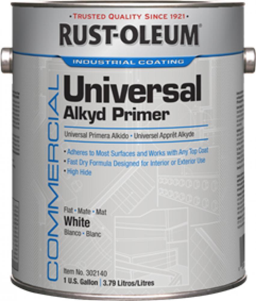 Rust-Oleum Commercial Universal Alkyd Primer, Flat White, 1 Gal