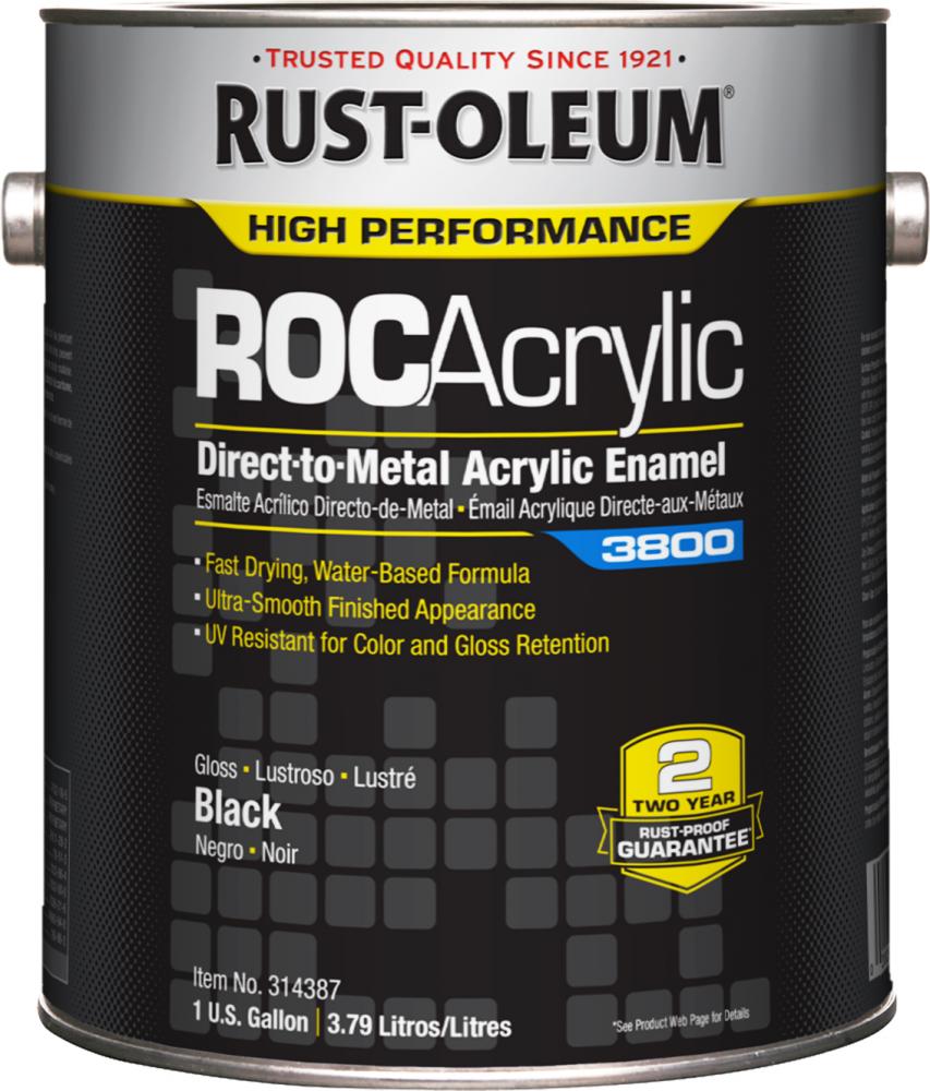 Rust-Oleum High Performance 3800 System DTM Acrylic Enamel Paint, Gloss Black, 1 Gal