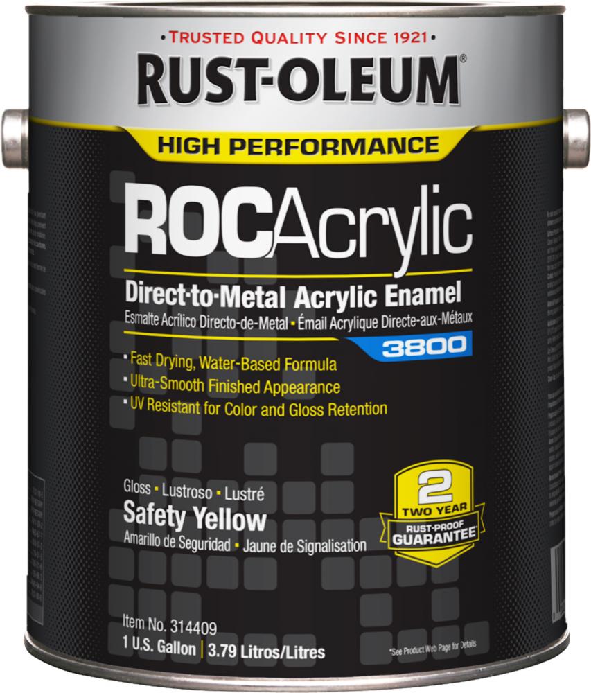 Rust-Oleum High Performance 3800 System DTM Acrylic Enamel Paint, Gloss Safety Yellow, 1 Gal