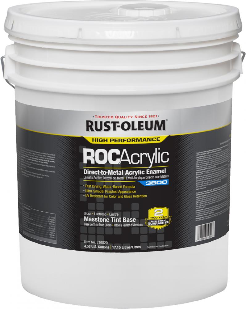 Rust-Oleum High Performance 3800 System DTM Acrylic Enamel Paint, Gloss Masstone Tint Base, 5 Gal