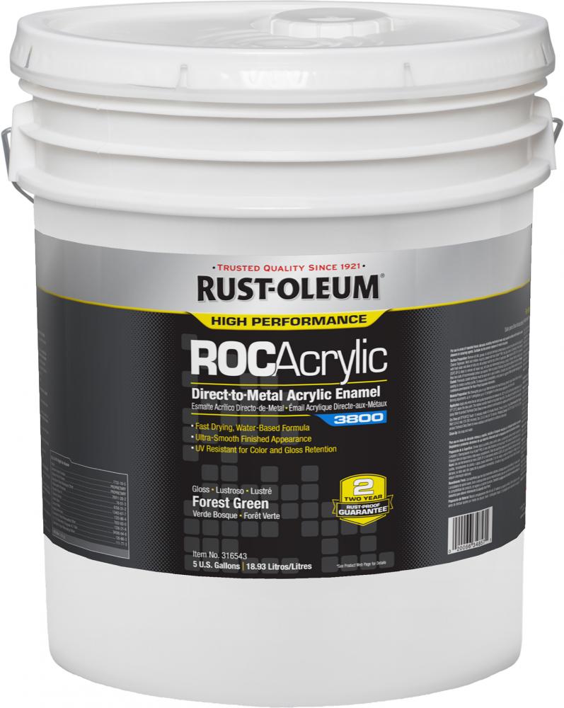 Rust-Oleum High Performance 3800 System DTM Acrylic Enamel Paint, Gloss Forest Green, 5 Gal
