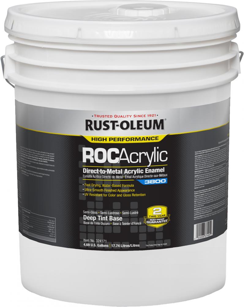 Rust-Oleum High Performance 3800 System DTM Acrylic Enamel Paint, Semi-Gloss Deep Tint Base, 5 Gal