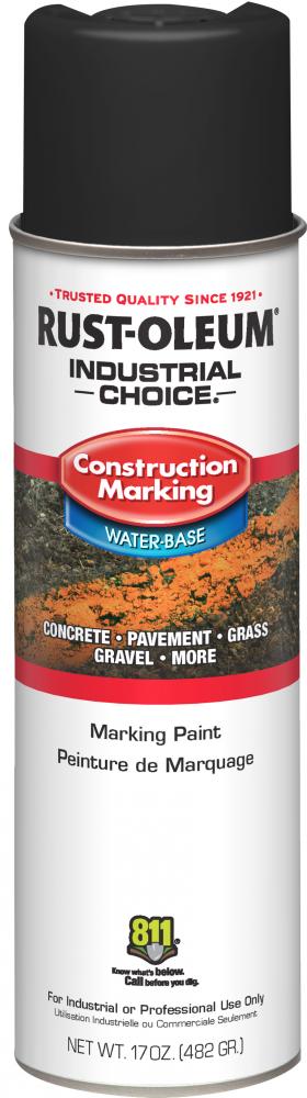 Rust-Oleum Industrial Choice M1400 System Water-Based Construction Marking Paint, Black, 17 oz