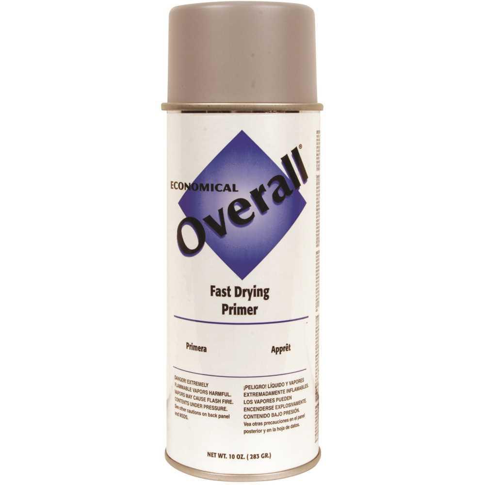 Overall General Purpose Enamel Spray Primer, Flat Gray, 10 oz