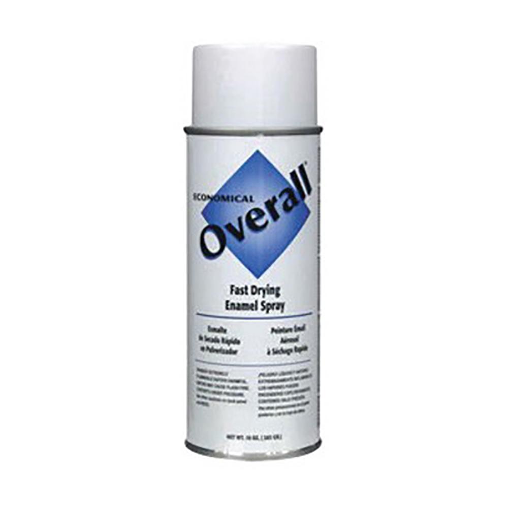 Overall General Purpose Enamel Spray Paint, Flat White, 10 oz