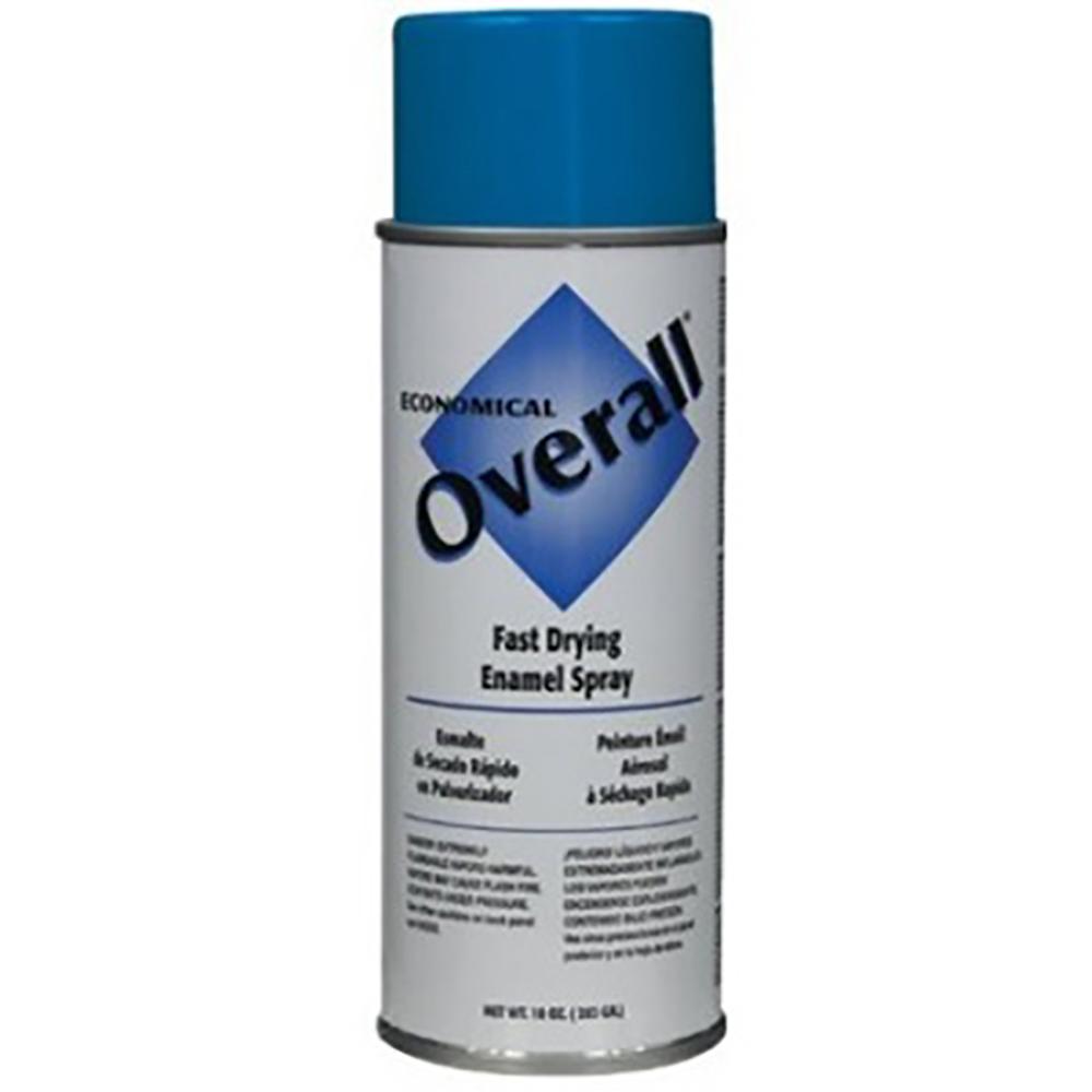 Overall General Purpose Enamel Spray Paint, Gloss Blue, 10 oz