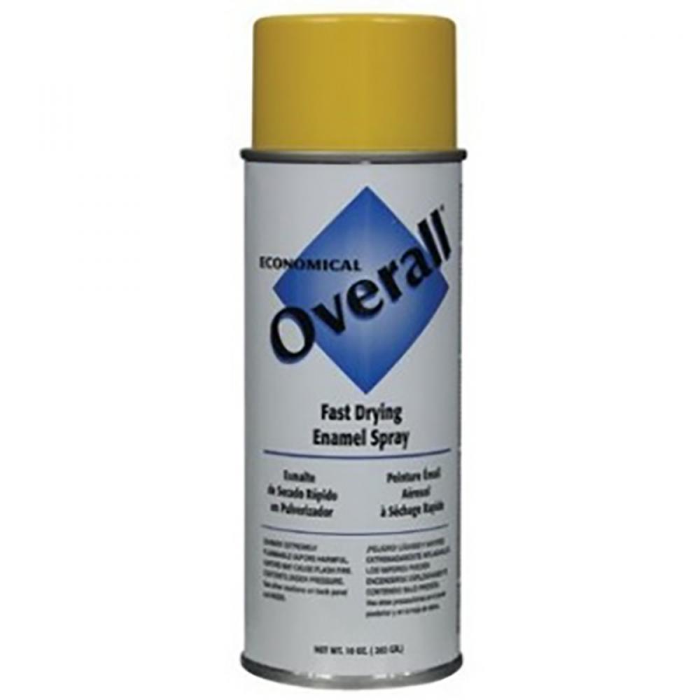Overall General Purpose Enamel Spray Paint, Gloss Yellow, 10 oz