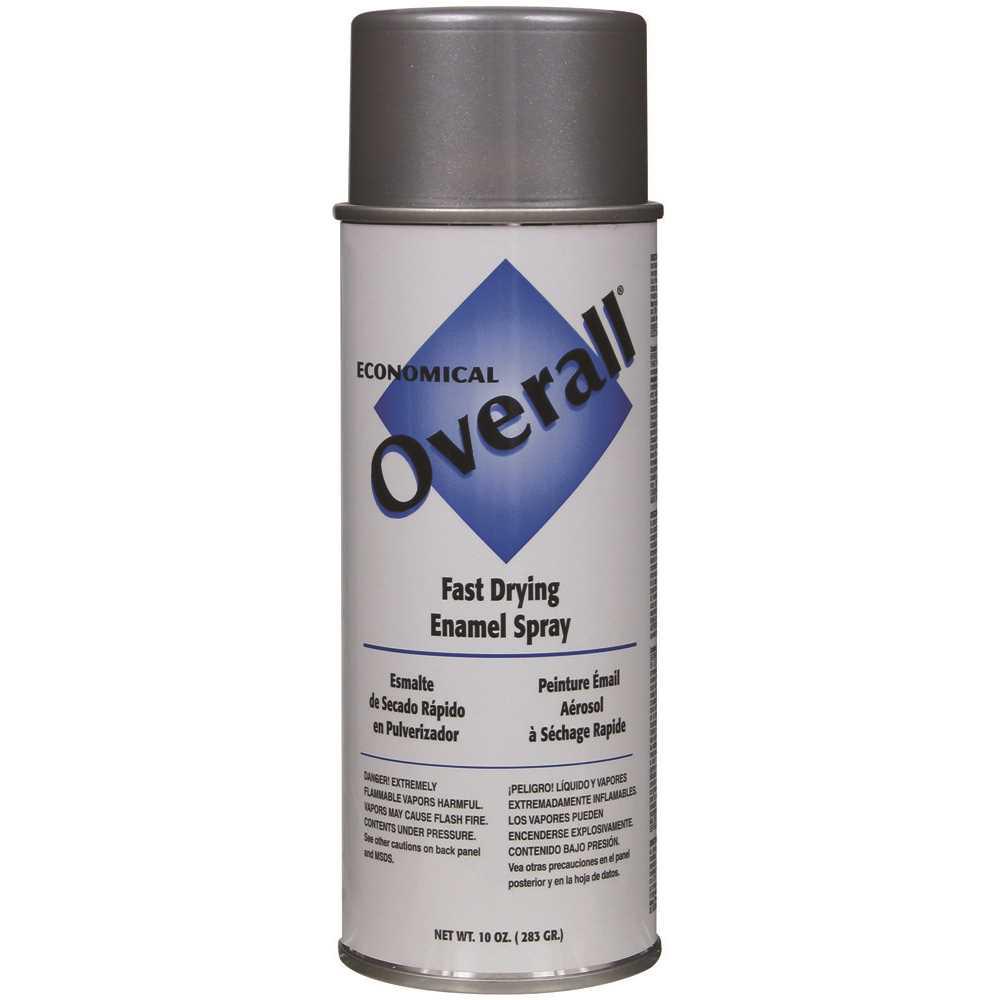 Overall General Purpose Enamel Spray Paint, Metallic Aluminum, 10 oz