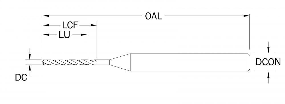 Micro Drill 2 FL Internal Cool