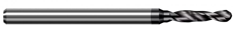 2.540 mm Drill DIA x 25.000 mm Flute Length - 2 FL - Amorphous Diamond Coated